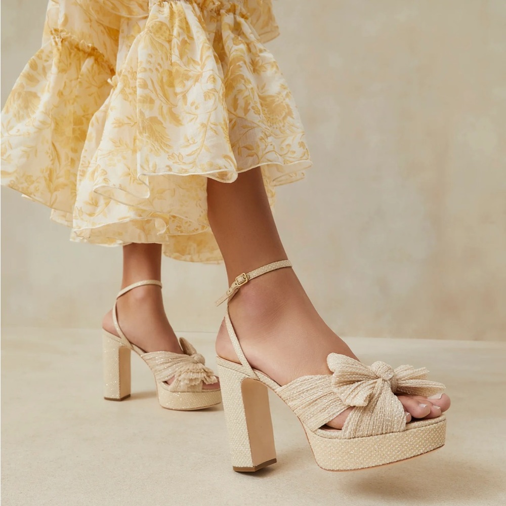 Loeffler Randall Natalia Sparkle Bow Sandals